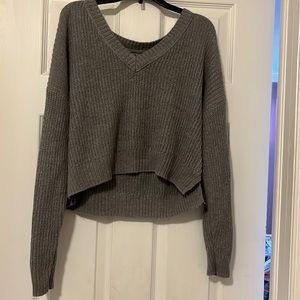 Gray sweater crop top!